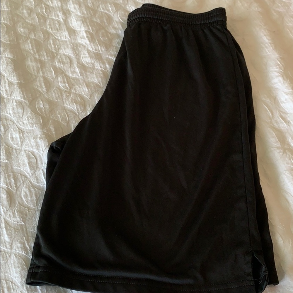 Plain black gym shorts